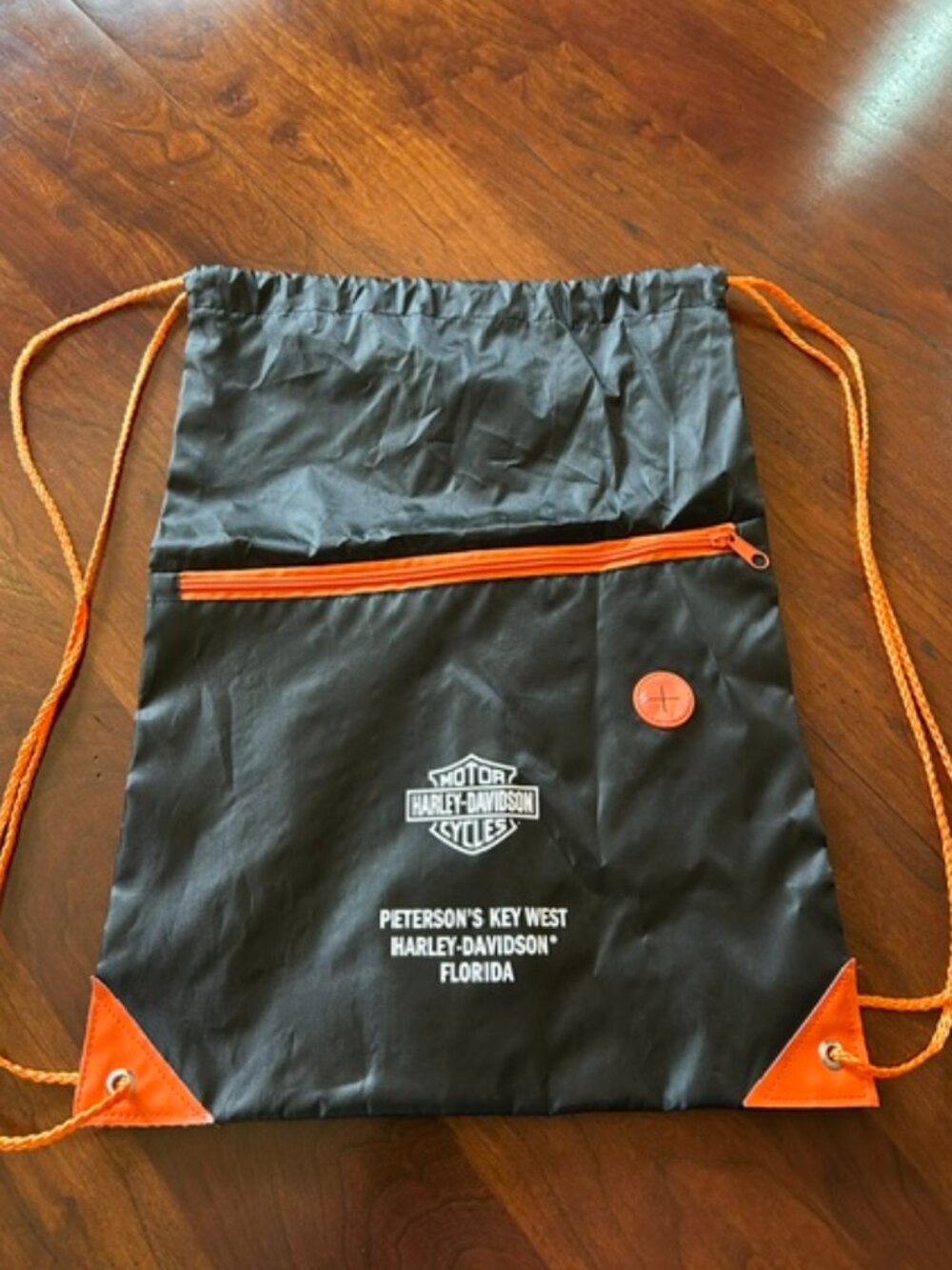 New Harley-Davidson Motorcycles Orange String Bag Backpack Lightweight Key West